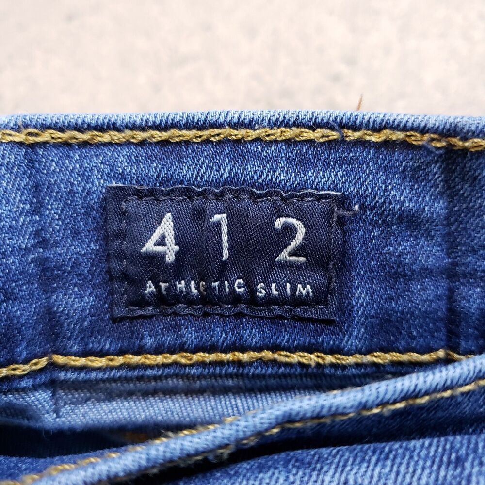 Lucky Brand Mens Jeans 38x32 (Fits 36x31) Blue 412 Athletic Slim Dark Whiskered - Picture 6 of 12
